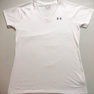 Under Armour Tops - White Under Armour V-Neck Breathable T-Shirt Under Armour Tops - White Under Armour V-Neck Breathable T-Shirt